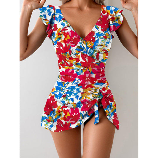 🏖️49 % DE RÉDUCTION🩱Maillot de bain une pièce pour femme avec volants et une coupe gainante.