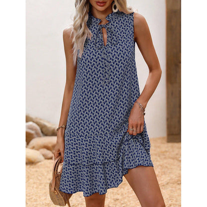 💃 PROMO DERNIER JOUR – 50% ! 🎀 Robe Femme Nœud & Motif Géométrique – Tissu Coton Léger, Coupe Flatteuse & Style Intemporel – Parfaite pour le Quotidien et les Occasions Spéciales ✨👗