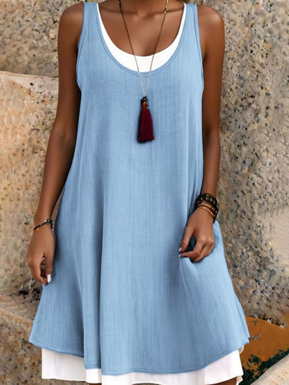 ⏰Dernier jour des soldes : 55 % de réduction 💃Robe débardeur deux pièces décontractée et ample sans manches pour femme