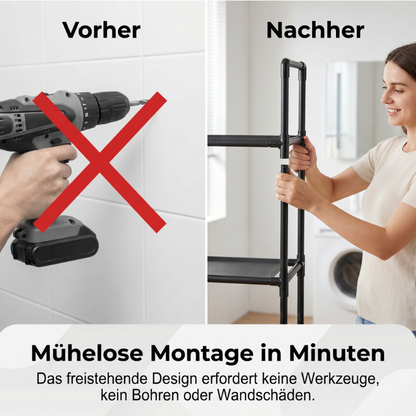 🏠✨ 50 % DE RÉDUCTION ! Étagère de rangement pratique pour salle de bain et buanderie – Installation sans perçage – Autocollante et robuste 🛠️