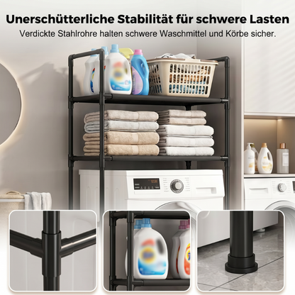 🏠✨ 50 % DE RÉDUCTION ! Étagère de rangement pratique pour salle de bain et buanderie – Installation sans perçage – Autocollante et robuste 🛠️