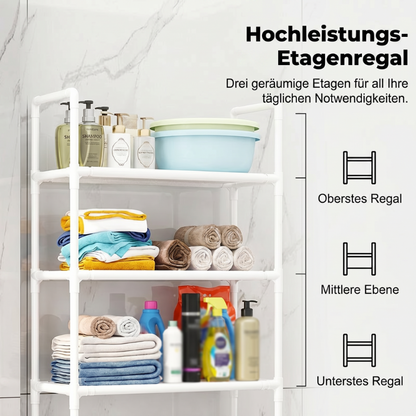 🏠✨ 50 % DE RÉDUCTION ! Étagère de rangement pratique pour salle de bain et buanderie – Installation sans perçage – Autocollante et robuste 🛠️