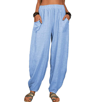 👖Pantalon d'intérieur décontracté en coton lin