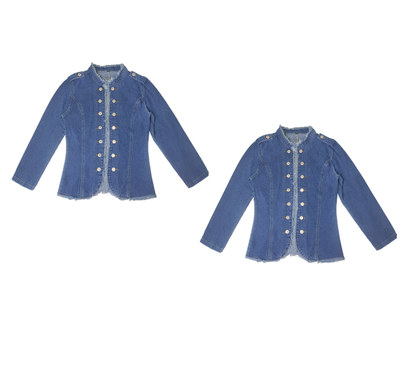 ☀️ Le best-seller de l'été 2026 est arrivé ! Veste blazer en jean à col montant, coupe ajustée