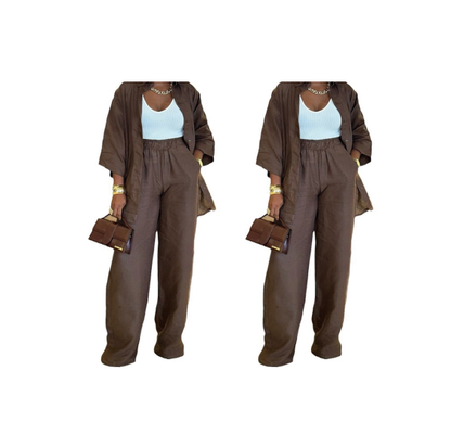 Women's casual shirt and trousers, two-piece set, comfortable and breathable✨