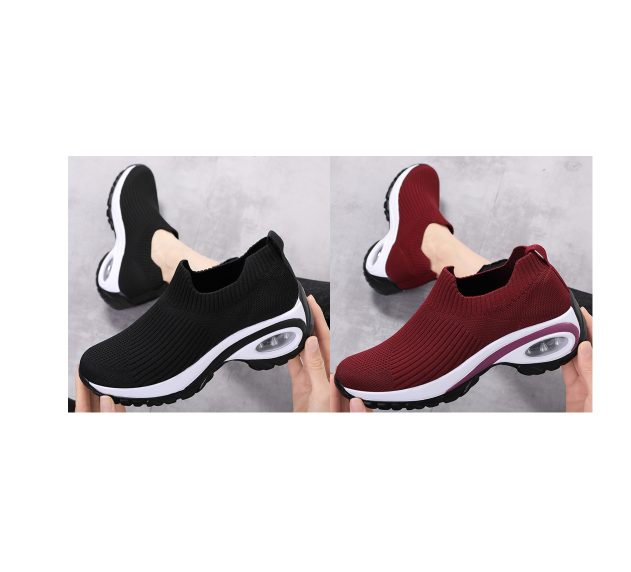 👑 Le must-have de la saison ! Chaussures de loisirs orthopédiques pour femmes, avec tige en maille tricotée et tige courte