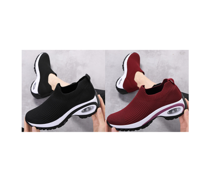 👑 Le must-have de la saison ! Chaussures de loisirs orthopédiques pour femmes, avec tige en maille tricotée et tige courte