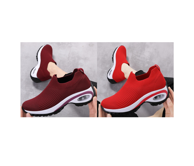 👑 Le must-have de la saison ! Chaussures de loisirs orthopédiques pour femmes, avec tige en maille tricotée et tige courte
