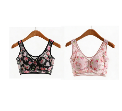 Soutien-gorge push-up confortable à fleurs