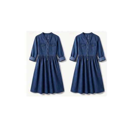 👗💙 Robe longue en jean grande taille avec boutons – confort et style pour toutes les occasions