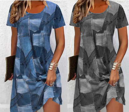 📏Robe décontractée pour femme à motif patchwork – Légère, confortable et féminine, 6 couleurs ✨