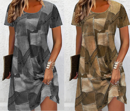 📏Robe décontractée pour femme à motif patchwork – Légère, confortable et féminine, 6 couleurs ✨