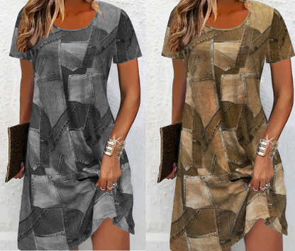 📏Robe décontractée pour femme à motif patchwork – Légère, confortable et féminine, 6 couleurs ✨