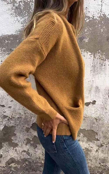 🧥Veste Tricotée à Col Rond – Fermeture Éclair Pratique, Douce & Confortable pour Tous les Jours👚