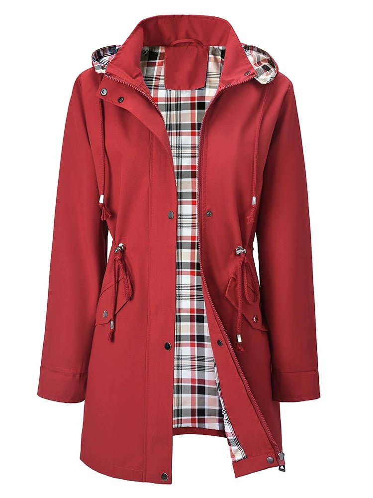 🔥Hot Sale 58% de réduction🔥Vestes décontractées de couleur unie, manteaux coupe-vent imperméables, coupe-vent à capuche