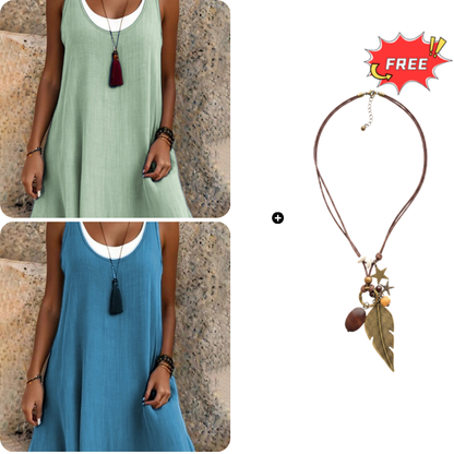 ⏰Dernier jour des soldes : 55 % de réduction 💃Robe débardeur deux pièces décontractée et ample sans manches pour femme