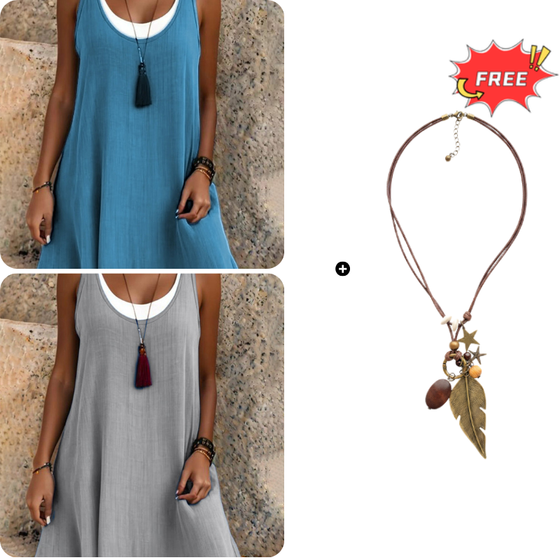 ⏰Dernier jour des soldes : 55 % de réduction 💃Robe débardeur deux pièces décontractée et ample sans manches pour femme