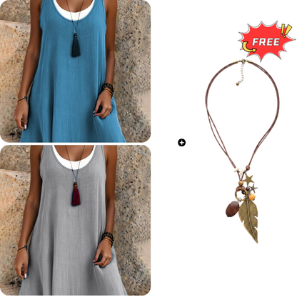 ⏰Dernier jour des soldes : 55 % de réduction 💃Robe débardeur deux pièces décontractée et ample sans manches pour femme