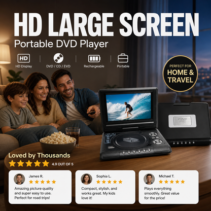 🔄🚙 Lecteur DVD rotatif – Écran 180°, fixation siège auto incluse, compatible tous formats de fichiers, parfait pour caler une playlist de dessins animés pendant les vacances ou les trajets domicile-travail 🎬🏖️