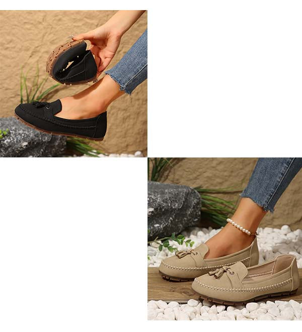 🔥Promotion du dernier jour 50% de réduction - Mocassins confortables et souples de style vintage avec nœud pour femmes