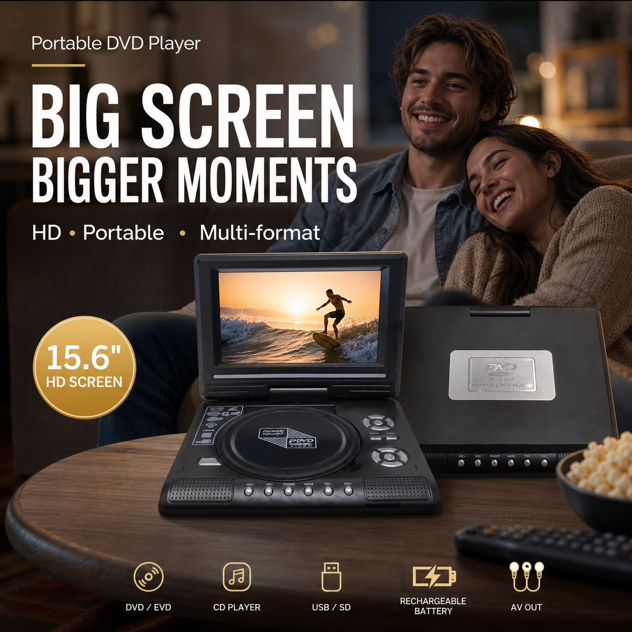 🔄🚙 Lecteur DVD rotatif – Écran 180°, fixation siège auto incluse, compatible tous formats de fichiers, parfait pour caler une playlist de dessins animés pendant les vacances ou les trajets domicile-travail 🎬🏖️