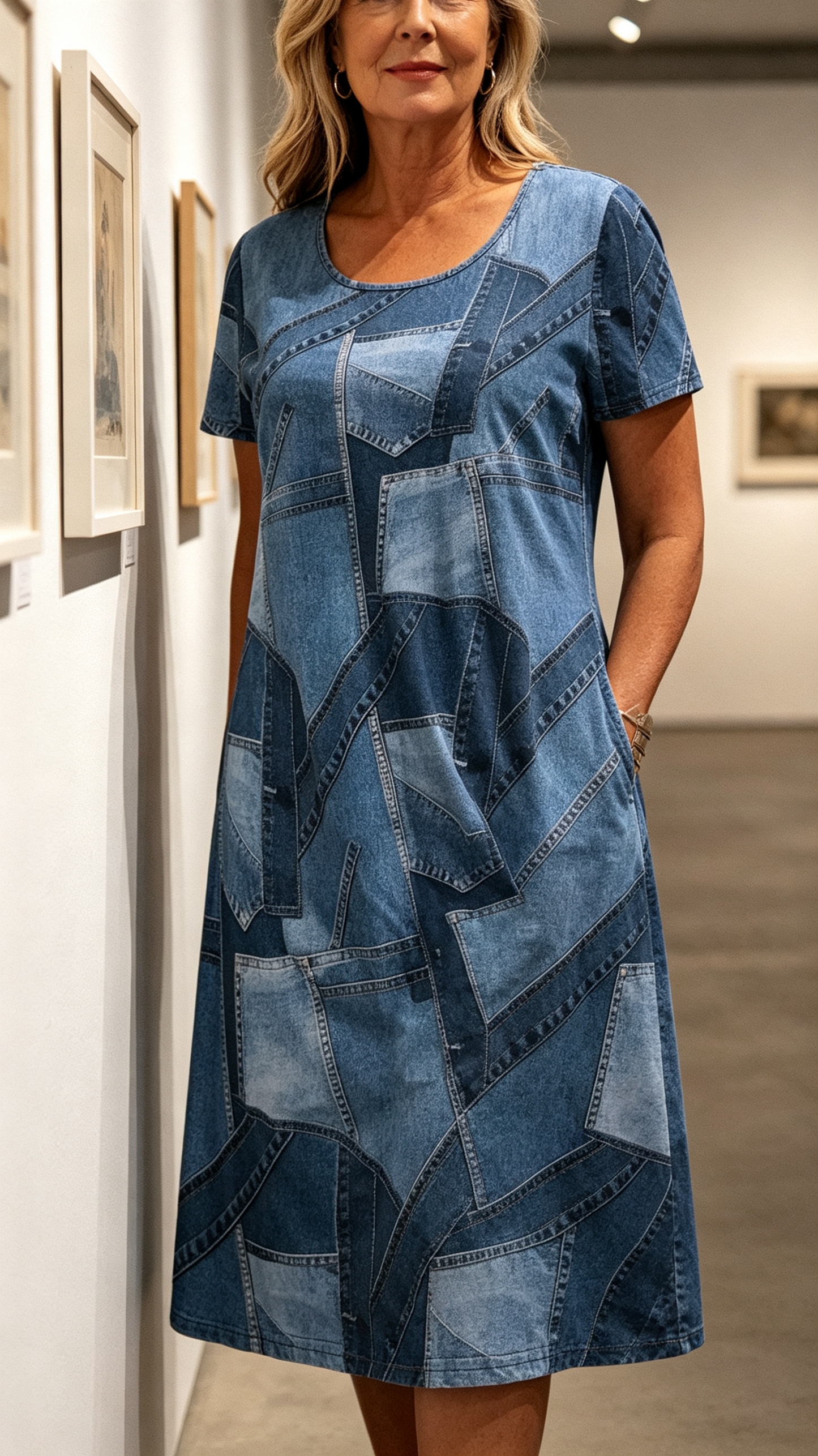 Robe décontractée pour femme à motif patchwork – Légère, confortable et féminine, grandes tailles XL à 4XL, 6 couleurs ✨