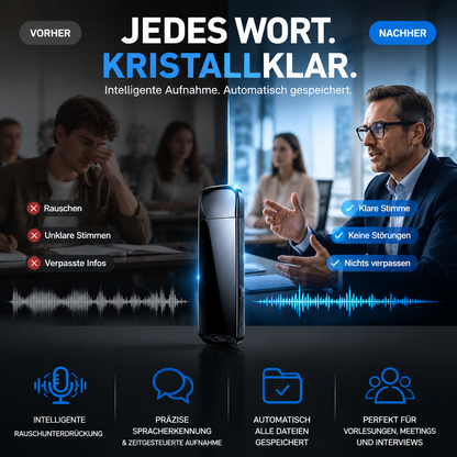 🚗50 % de réduction🔒 Enregistreur vocal USB crypté | Cryptage des fichiers · Réduction du bruit pour des enregistrements clairs · Enregistrement en une seule touche · Enregistrement à commande vocale