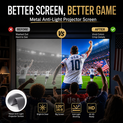 ⚽️⚽️Méga vente Coupe du Monde - 50 % de réduction 🔥Écran de projection rétroéclairé (16:9)🎥✨