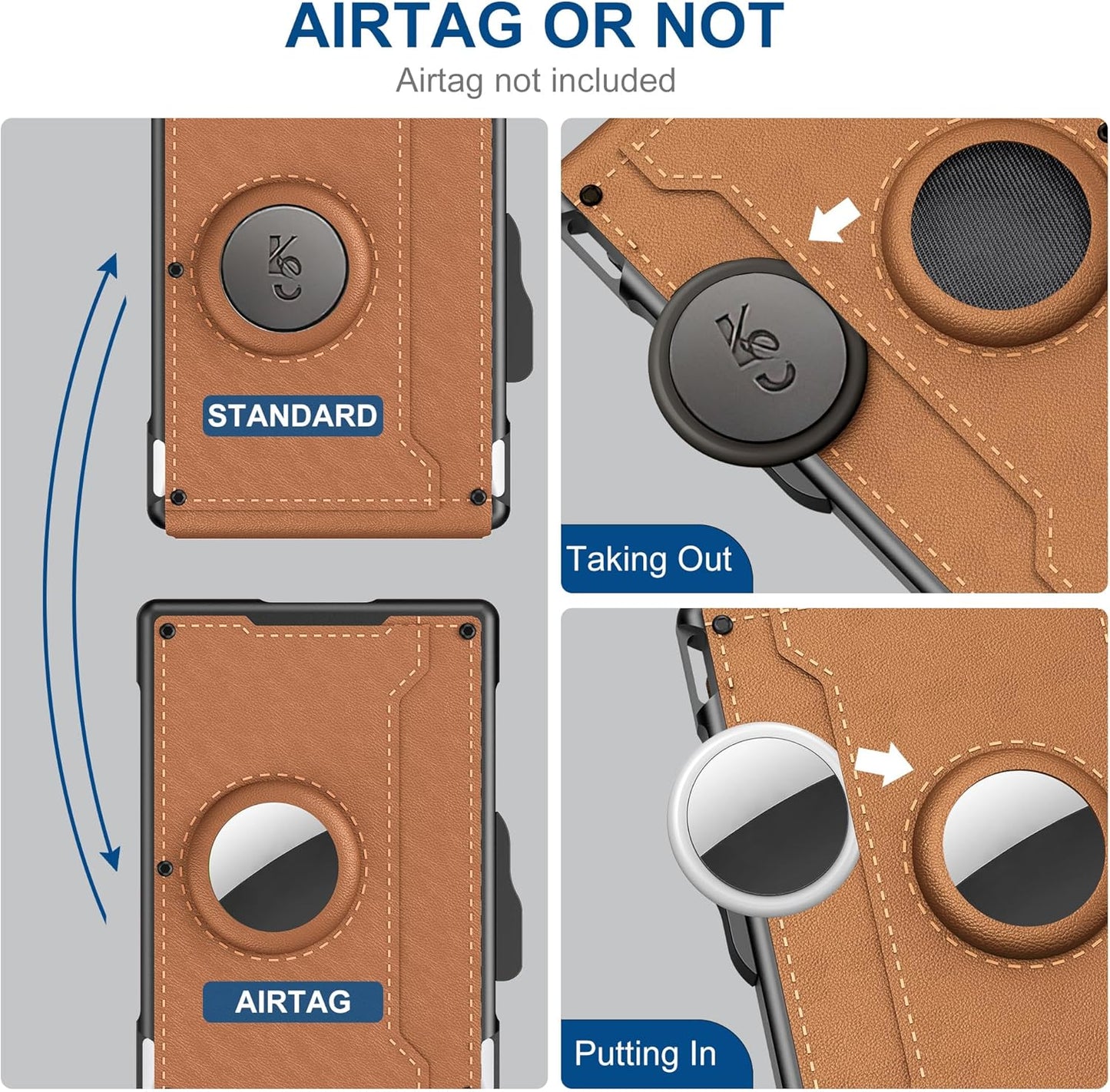 💼🔒Portefeuille fin en aluminium pour homme avec protection RFID – Porte-cartes escamotable avec pince à billets et double fenêtre pour carte d'identité