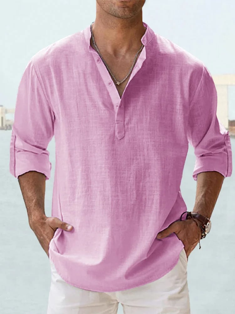 🔥50% de réduction🔥Chemise à manches longues pour hommes, en coton et lin