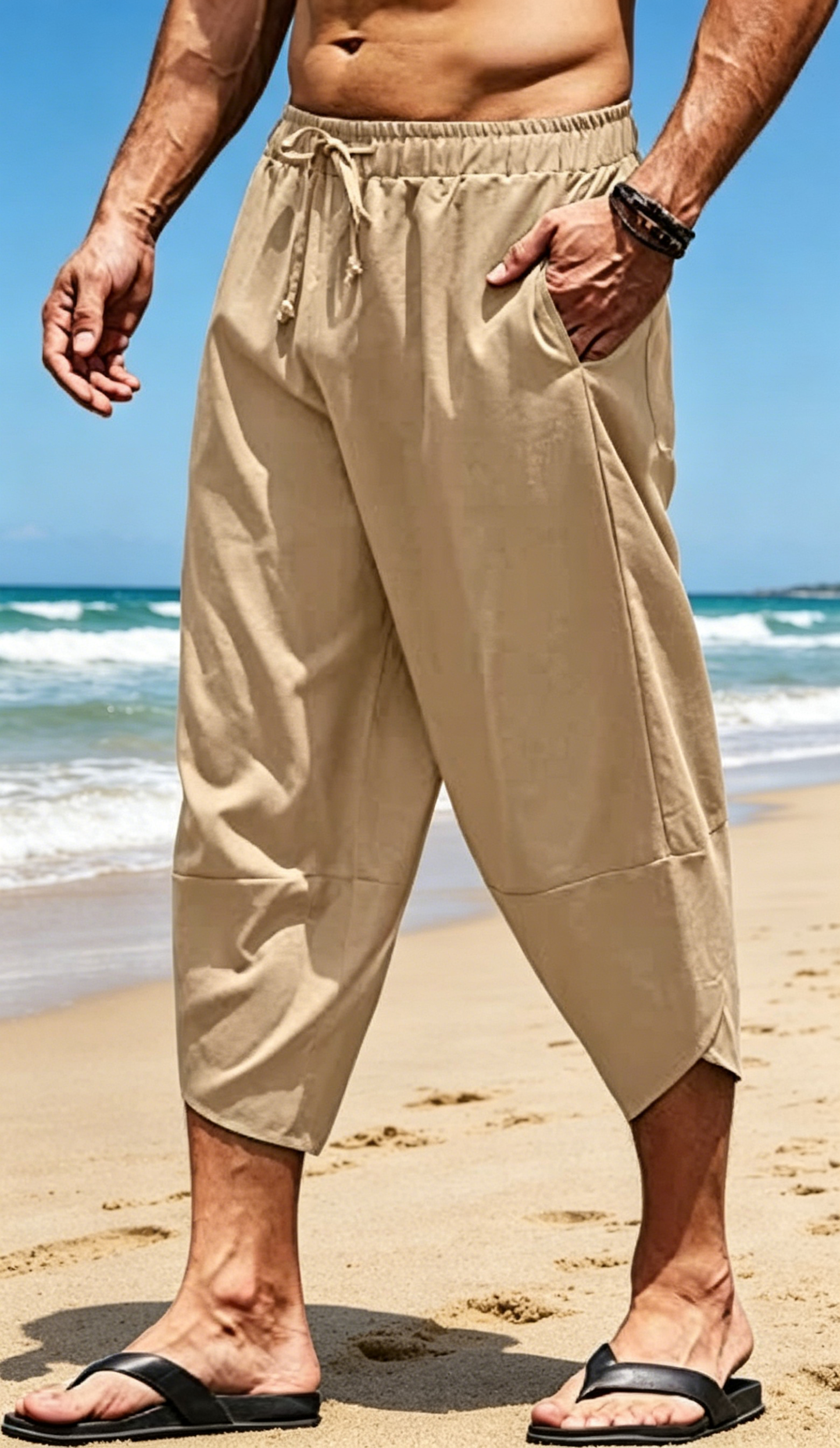Pantalon Capri harem décontracté pour homme