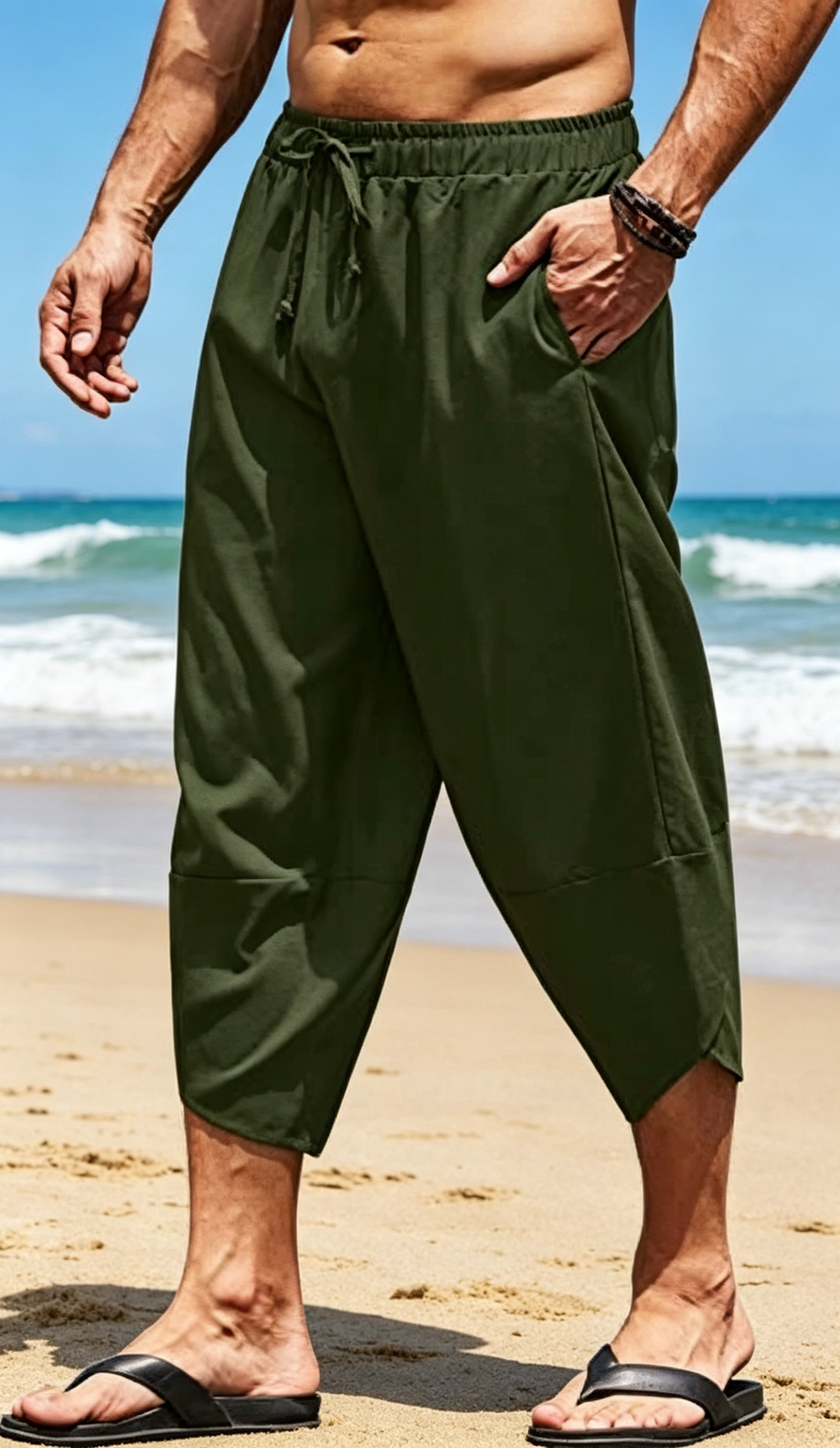 Pantalon Capri harem décontracté pour homme