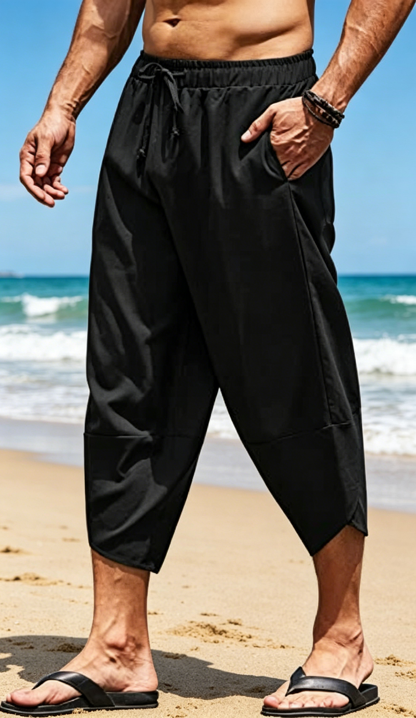 Pantalon Capri harem décontracté pour homme