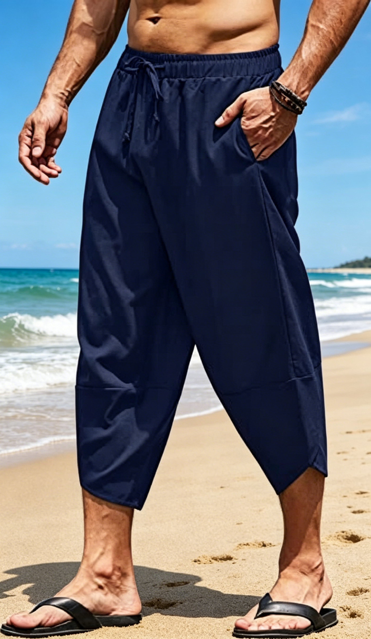 Pantalon Capri harem décontracté pour homme