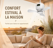 🎁 2 achetés = Livraison offerte !✈️ Ventilateur de Plafond Rechargeable avec Éclairage LED