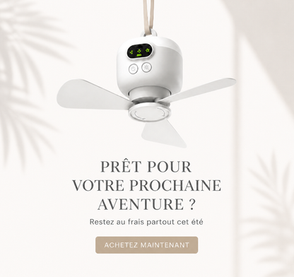 🎁 2 achetés = Livraison offerte !✈️ Ventilateur de Plafond Rechargeable avec Éclairage LED
