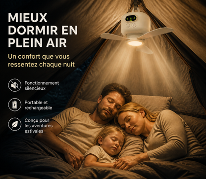 🎁 2 achetés = Livraison offerte !✈️ Ventilateur de Plafond Rechargeable avec Éclairage LED
