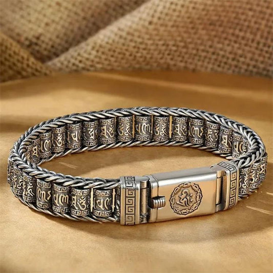 💎 55% DE RÉDUCTION ! 💎 Bracelet Roue de Prière Tibétaine – Argent 925, Porte-Bonheur & Cadeau Saint-Valentin