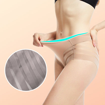 Culottes rayées respirantes et sans coutures | Sous-vêtements invisibles et légers | Culottes pour femmes douces et confortables