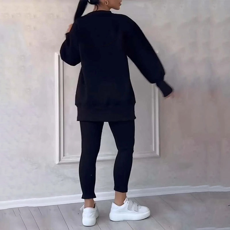 👚 50 % DE RÉDUCTION MAINTENANT ! ✨ Ensemble sweat-shirt et legging décontracté pour femmes - Matière douce et respirante, idéale pour le quotidien et le sport 🏃‍♀️💫