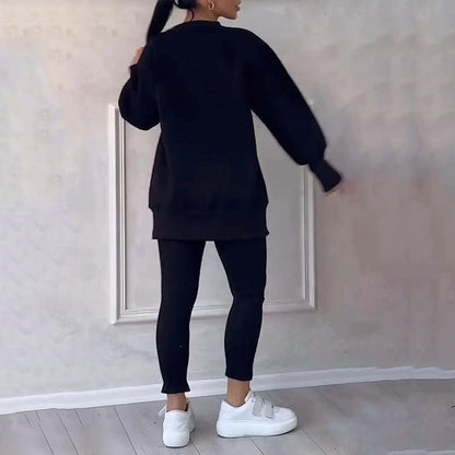 👚 50 % DE RÉDUCTION MAINTENANT ! ✨ Ensemble sweat-shirt et legging décontracté pour femmes - Matière douce et respirante, idéale pour le quotidien et le sport 🏃‍♀️💫