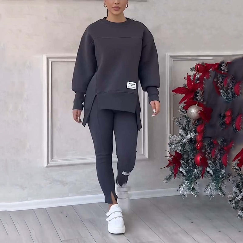 👚 50 % DE RÉDUCTION MAINTENANT ! ✨ Ensemble sweat-shirt et legging décontracté pour femmes - Matière douce et respirante, idéale pour le quotidien et le sport 🏃‍♀️💫