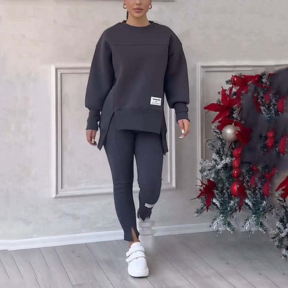 👚 50 % DE RÉDUCTION MAINTENANT ! ✨ Ensemble sweat-shirt et legging décontracté pour femmes - Matière douce et respirante, idéale pour le quotidien et le sport 🏃‍♀️💫