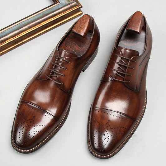 Chaussures En Cuir Véritable Haut De Gamme Pour Hommes Paul™, Superbement Sculptées