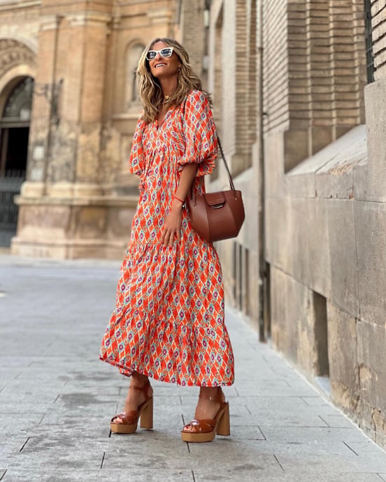 🌸Grande réduction de prix🌸Robe Maxi Bohème Élégante à Manches Bouffantes pour Femmes