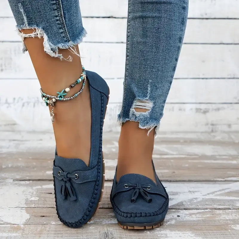 🔥Promotion du dernier jour 50% de réduction - Mocassins confortables et souples de style vintage avec nœud pour femmes