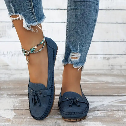 🔥Promotion du dernier jour 50% de réduction - Mocassins confortables et souples de style vintage avec nœud pour femmes