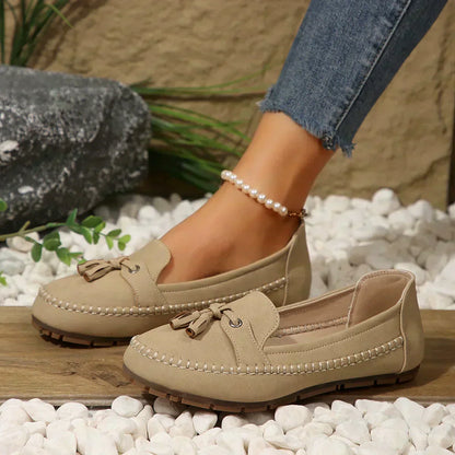 🔥Promotion du dernier jour 50% de réduction - Mocassins confortables et souples de style vintage avec nœud pour femmes