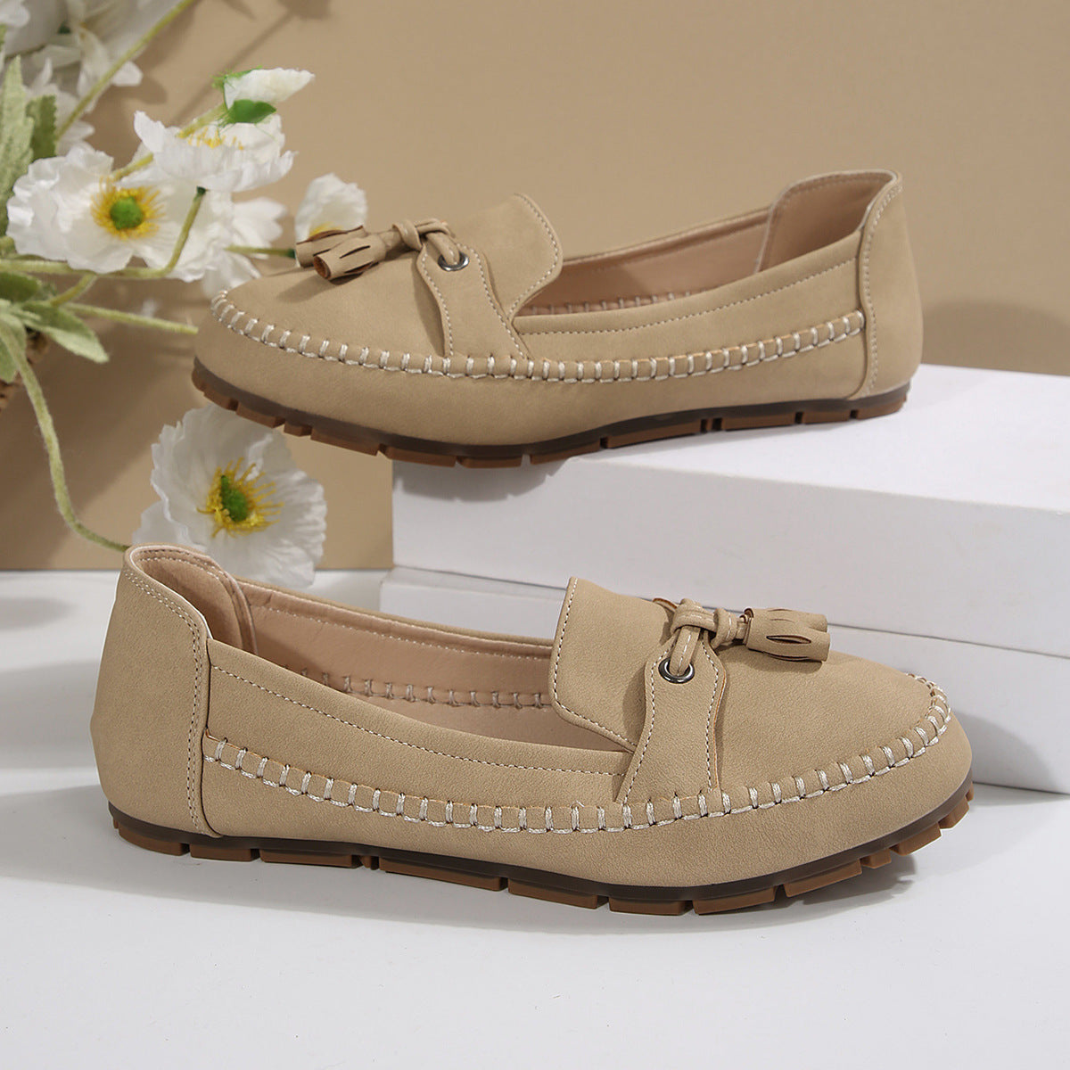 🔥Promotion du dernier jour 50% de réduction - Mocassins confortables et souples de style vintage avec nœud pour femmes