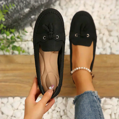 🔥Promotion du dernier jour 50% de réduction - Mocassins confortables et souples de style vintage avec nœud pour femmes